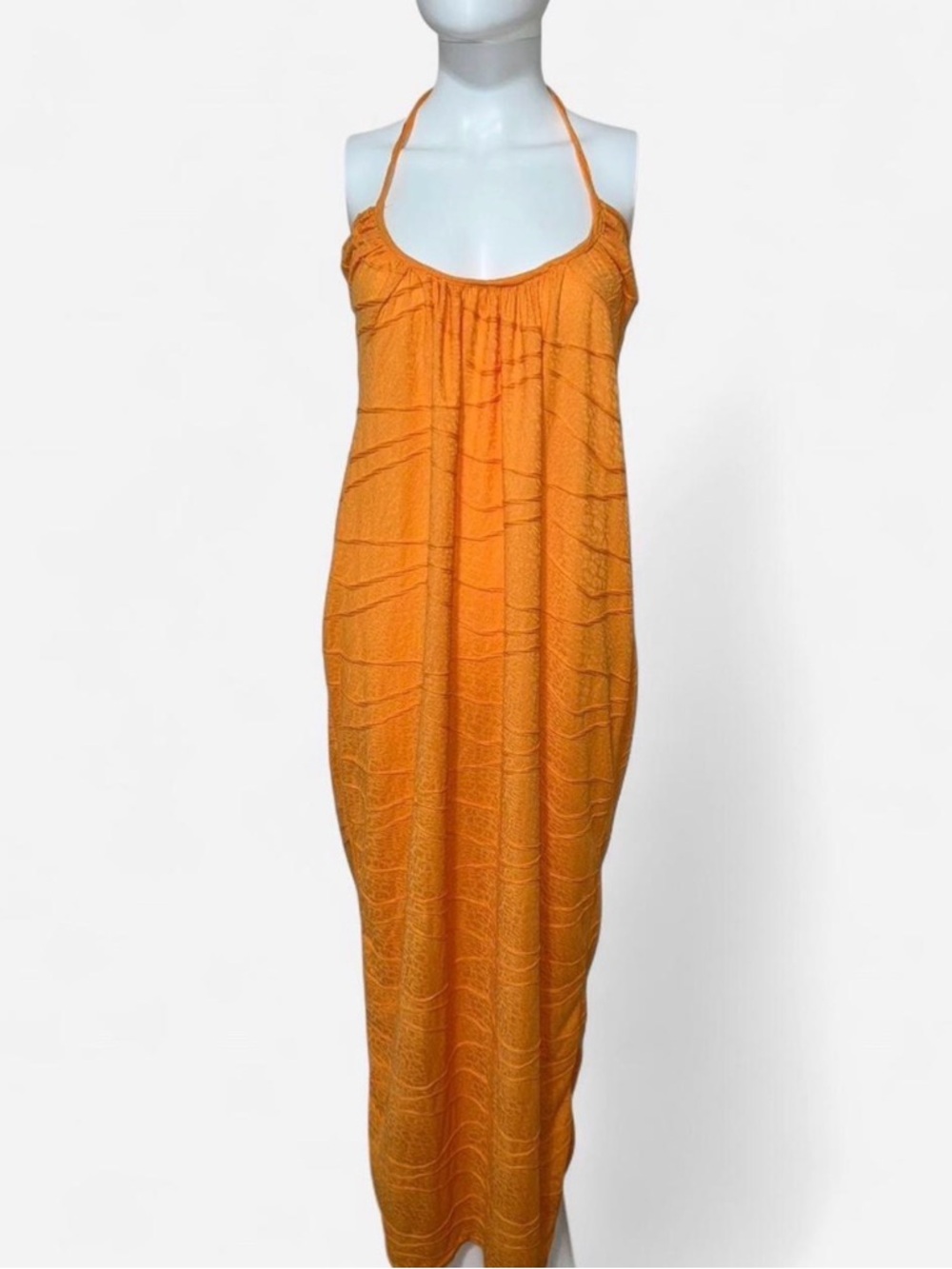 Prettylittlething orange maxi dress